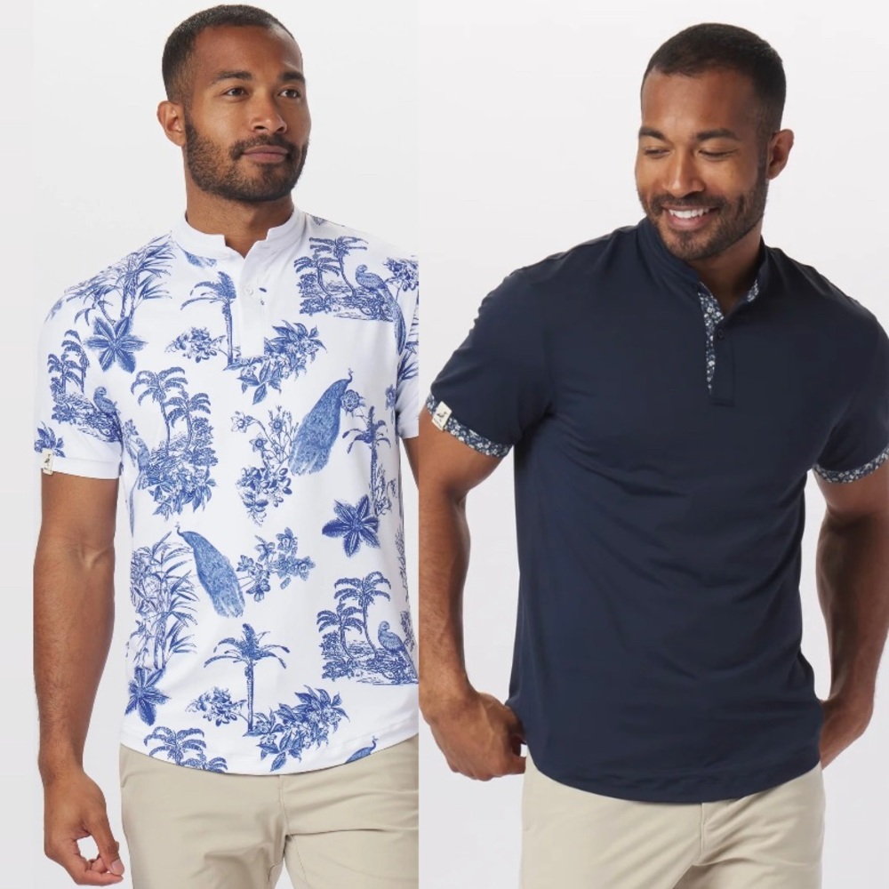 Mantra: Two Collarless Polo Bundle. Catalyst and Islander. Retail $176.
